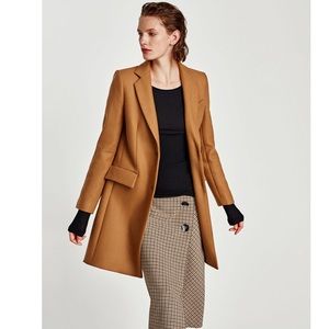 Zara Women’s Masculine Coat- Caramel, XS & NWT!